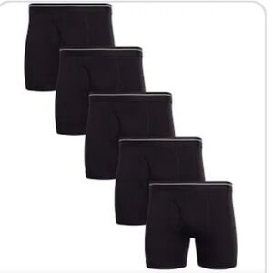 Men's 5 Pack Black Boxer Briefs - Members Mark - Size XXL 45-48